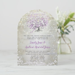 Lavender Fairytale lichten en sterren bruiloft Kaart