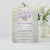 Lavender Fairytale lichten en sterren bruiloft Kaart (Staand voorkant)