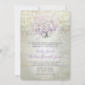 Lavender Fairytale lichten en sterren bruiloft Kaart (Voorkant)