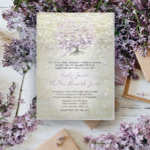Lavender Fairytale lichten en sterren bruiloft Kaart
