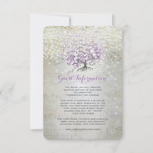 Lavender Fairytale lichten en sterren bruiloft Kaart (Voorkant)