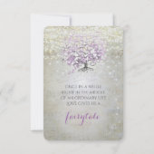 Lavender Fairytale lichten en sterren bruiloft RSVP Kaartje (Achterkant)
