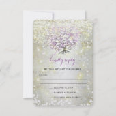 Lavender Fairytale lichten en sterren bruiloft RSVP Kaartje (Voorkant)