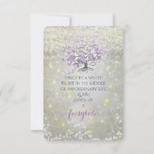 Lavender Fairytale lichten en sterren bruiloft RSVP Kaartje (Achterkant)