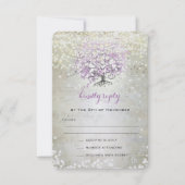 Lavender Fairytale lichten en sterren bruiloft RSVP Kaartje (Voorkant)