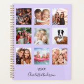 Lavender familie foto collage naam script 2026 planner (Voorkant)