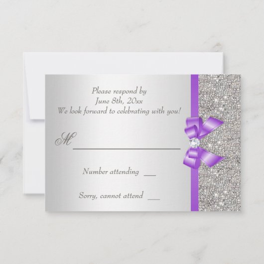 Lavender Faux Bow en Diamonds RSVP (Achterkant)