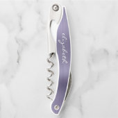 Lavender Faux, geborsteld Metaal, aangepast script Kurkentrekker (Voorkant)