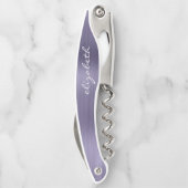 Lavender Faux, geborsteld Metaal, aangepast script Kurkentrekker (Achterkant)