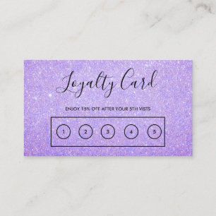 Lavender Faux Glitter Custom Loyalty Card Visitekaartje