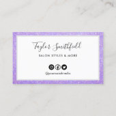 Lavender Faux Glitter Custom Loyalty Kaart Visitekaartje (Achterkant)