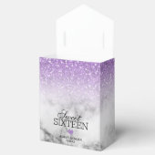 Lavender Faux Glitter/Marble Sweet 16 Bedankdoosjes (Geopend)