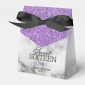 Lavender Faux Glitter/Marble Sweet 16 Bedankdoosjes (Voorkant Zijde)