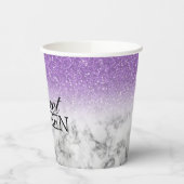 Lavender Faux Glitter/Marble Sweet 16 Papieren Bekers (Links)