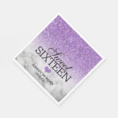 Lavender Faux Glitter/Marble Sweet 16 Servet (Hoek)
