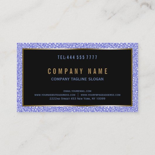 Lavender Faux Glitter Visitekaartje (Achterkant)