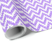Lavender Faux Glitter & White Ikat Chevron Cadeaupapier (Rol Hoek)