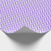 Lavender Faux Glitter & White Ikat Chevron Cadeaupapier (Hoek)