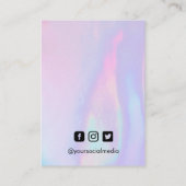 Lavender Faux Holo Earring Display Kaart Visitekaartje (Achterkant)