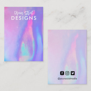 Lavender Faux Holo Earring Display Kaart Visitekaartje