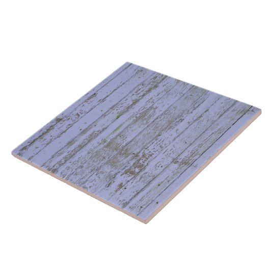 Lavender Faux Wood Texture Large Square Tile Tegeltje (Zijkant)