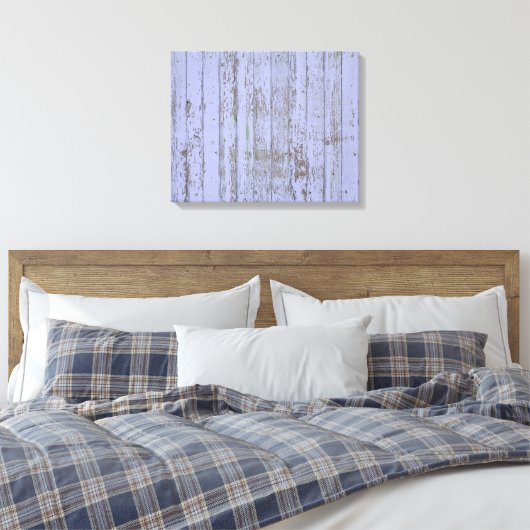 Lavender Faux Wood Texture Stretched Canvas Print (Insitu (Slaapkamer))