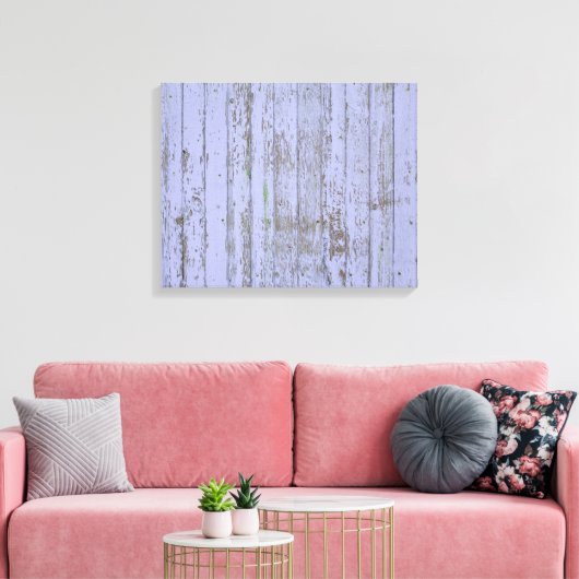 Lavender Faux Wood Texture Stretched Canvas Print (Insitu (Woonkamer))
