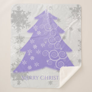 Lavender Festive kerstboom Sherpa Blanket Deken