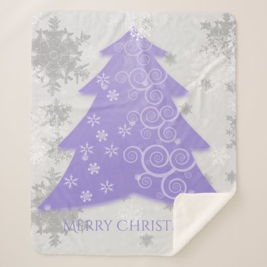 Lavender Festive kerstboom Sherpa Blanket Deken (Voorkant)
