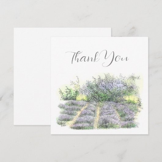 Lavender Field Bedankkaart (Voorkant / Achterkant)