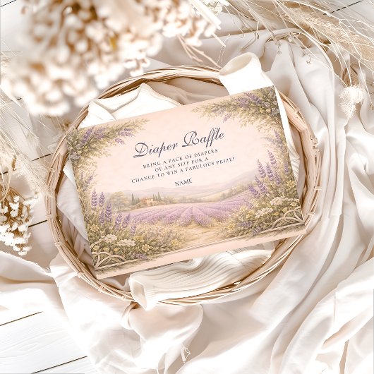 Lavender Field Countryside Diapper Raffle Informatiekaartje