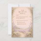 Lavender Field Countryside Wedding RSVP Kaartje (Voorkant)