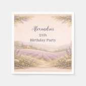 Lavender Field Garden Birthday Servet (Voorkant)