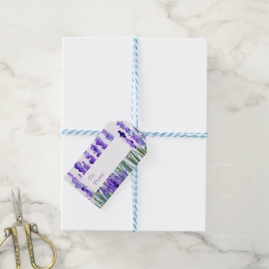 Lavender Field Gift Tag Cadeaulabel (Met Touw)