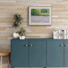 Lavender Field Harvest with Tractor Foto Afdruk