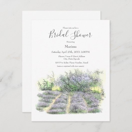 Lavender Field Kaart (Voorkant / Achterkant)