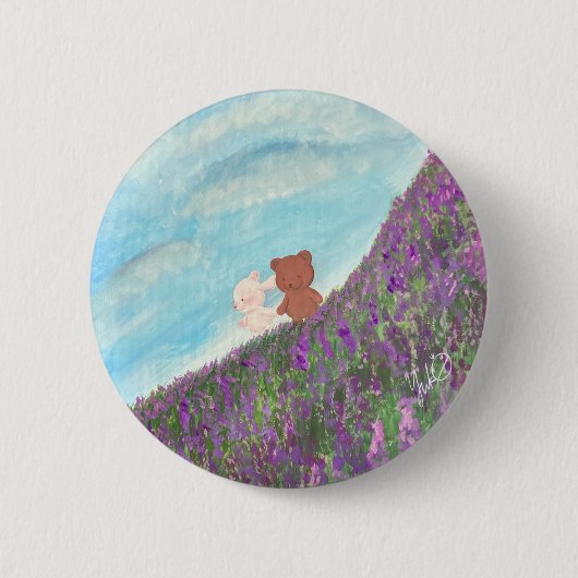Lavender Field of Memories Ronde Button 5,7 Cm (Voorkant)