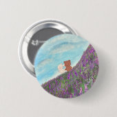 Lavender Field of Memories Ronde Button 5,7 Cm (Voorkant /achterkant)