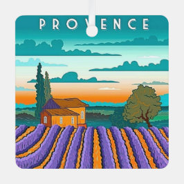 Lavender Field Provence France Metalen Ornament