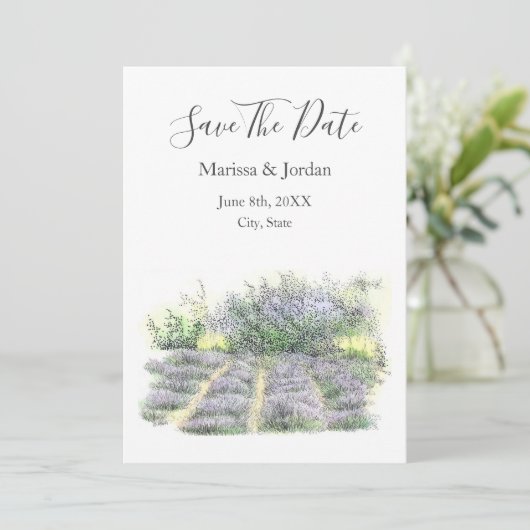 Lavender Field Save The Date (Staand voorkant)