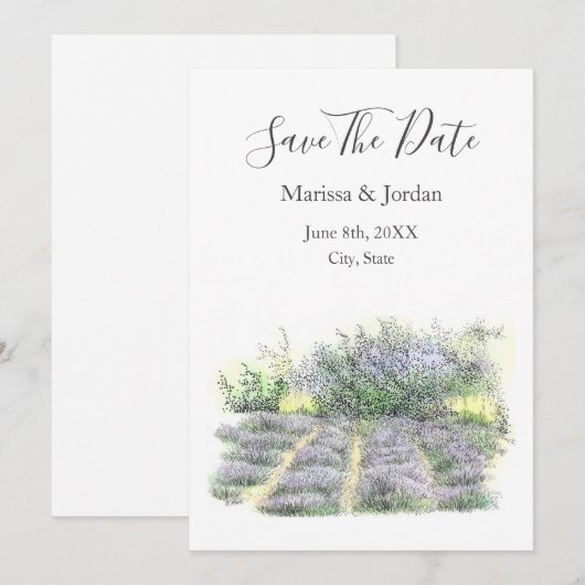 Lavender Field Save The Date (Voorkant / Achterkant)
