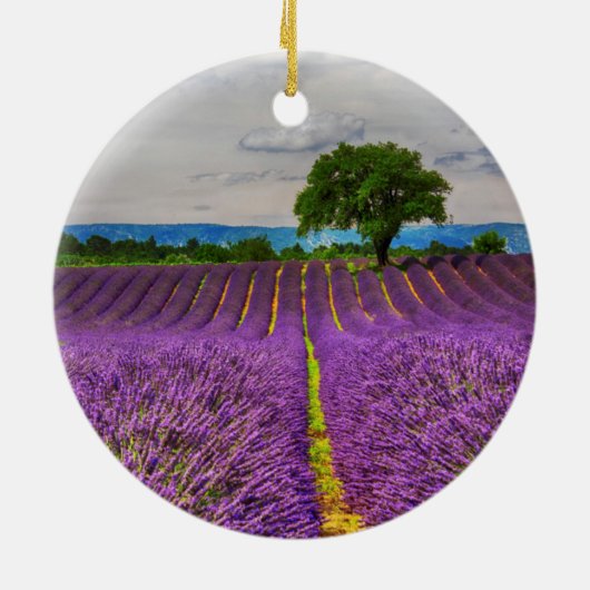 Lavender Field schilderachtig, Frankrijk Keramisch Ornament (Achterkant)