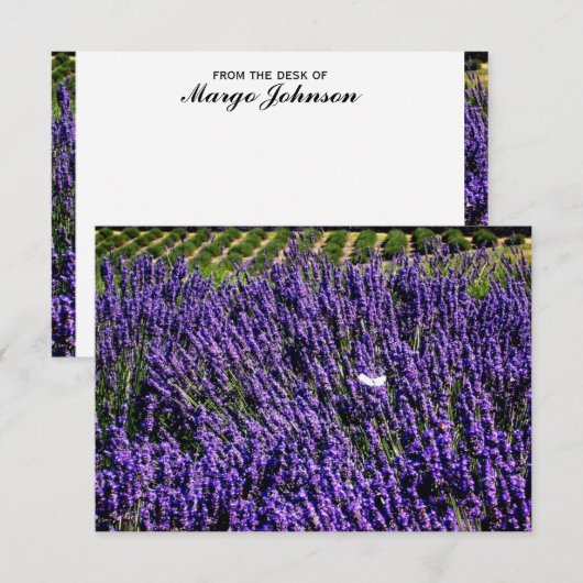 Lavender Field Specialized Blank Notecard Kaart (Voorkant / Achterkant)