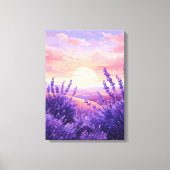 Lavender Field Sunset Canvas Afdruk (Voorkant)
