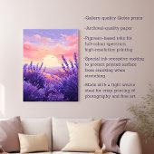 Lavender Field Sunset Canvas Afdruk