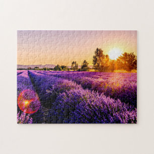 Lavender Field Sunset Jigzaag Puzzle for Adult Legpuzzel