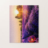 Lavender Field Sunset Jigzaag Puzzle for Adult Legpuzzel (Verticaal)