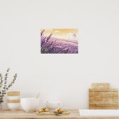 Lavender Field Sunset Poster (Keuken)