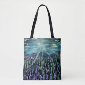 Lavender Field Tote Bag | Landscape Art Tote Bag (Voorkant)