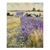  Lavender Field Watercolor Foto Afdruk (Voorkant)